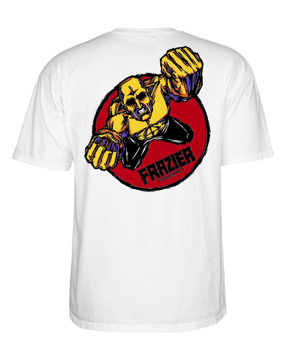 Powell Peralta Men's T-Shirt Mike Frazier Yellow Man (White)