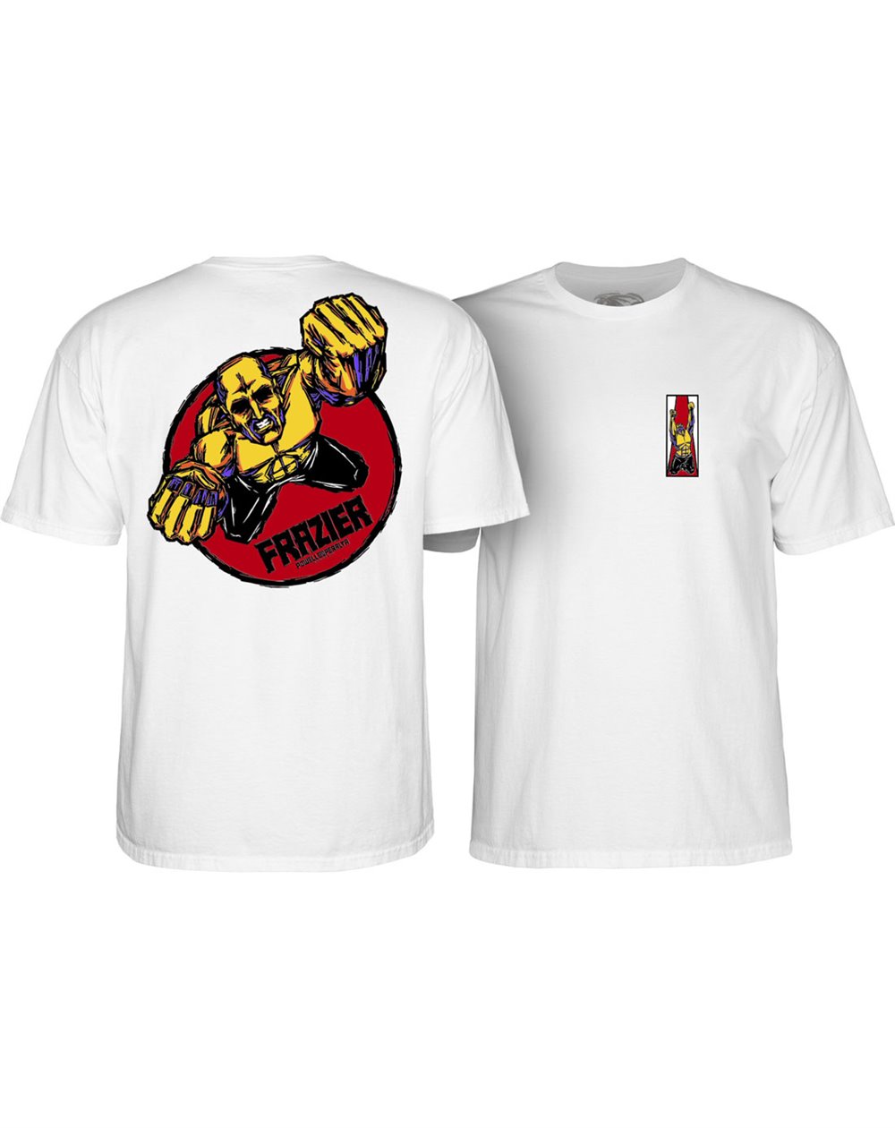 Powell Peralta T-Shirt Homme Mike Frazier Yellow Man (White)