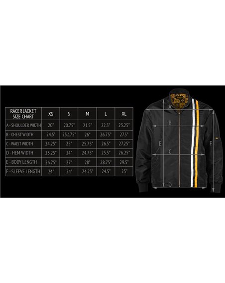 Bones Wheels Blouson Zippée Black & Gold pour Homme