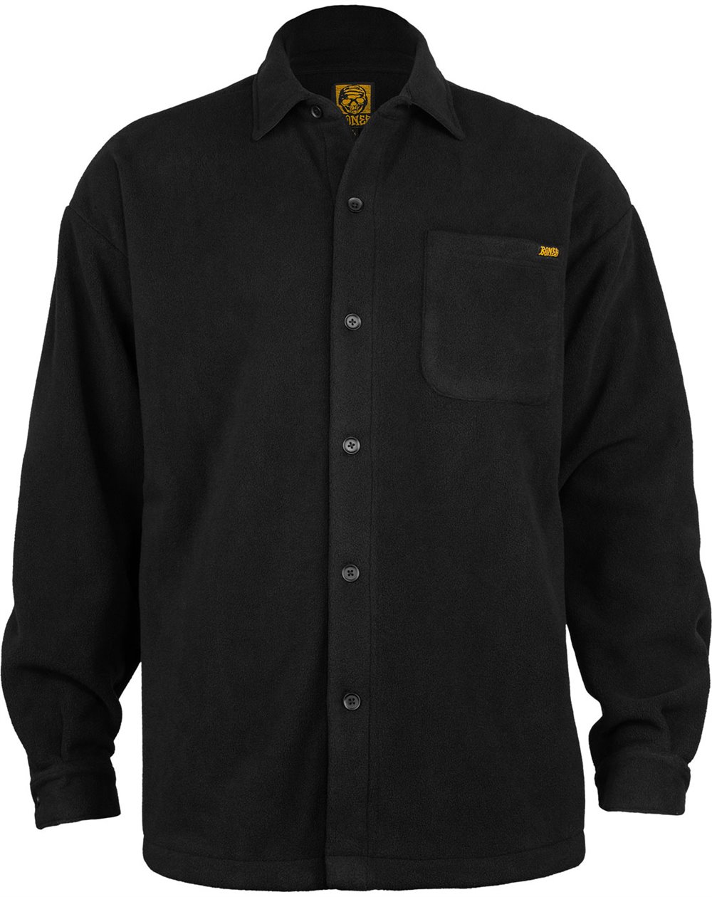 Bones Wheels Camisa de flanela com botões Black & Gold para Homem
