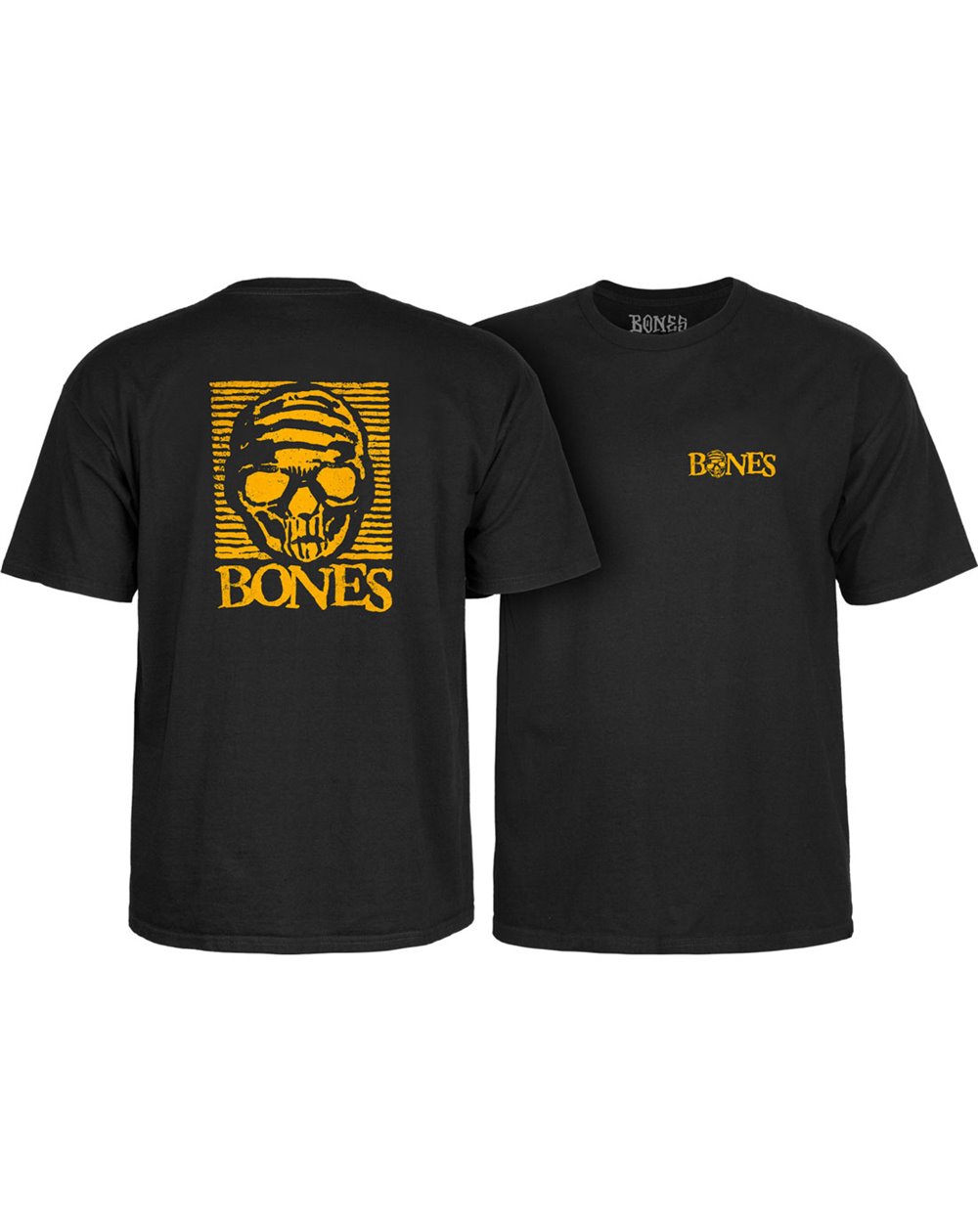 Bones Wheels T-Shirt Black & Gold pour Homme