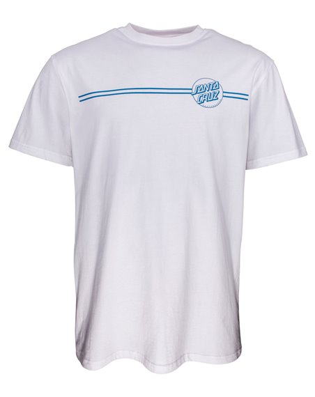 Santa Cruz Opus Dot Stripes T-Shirt Uomo White