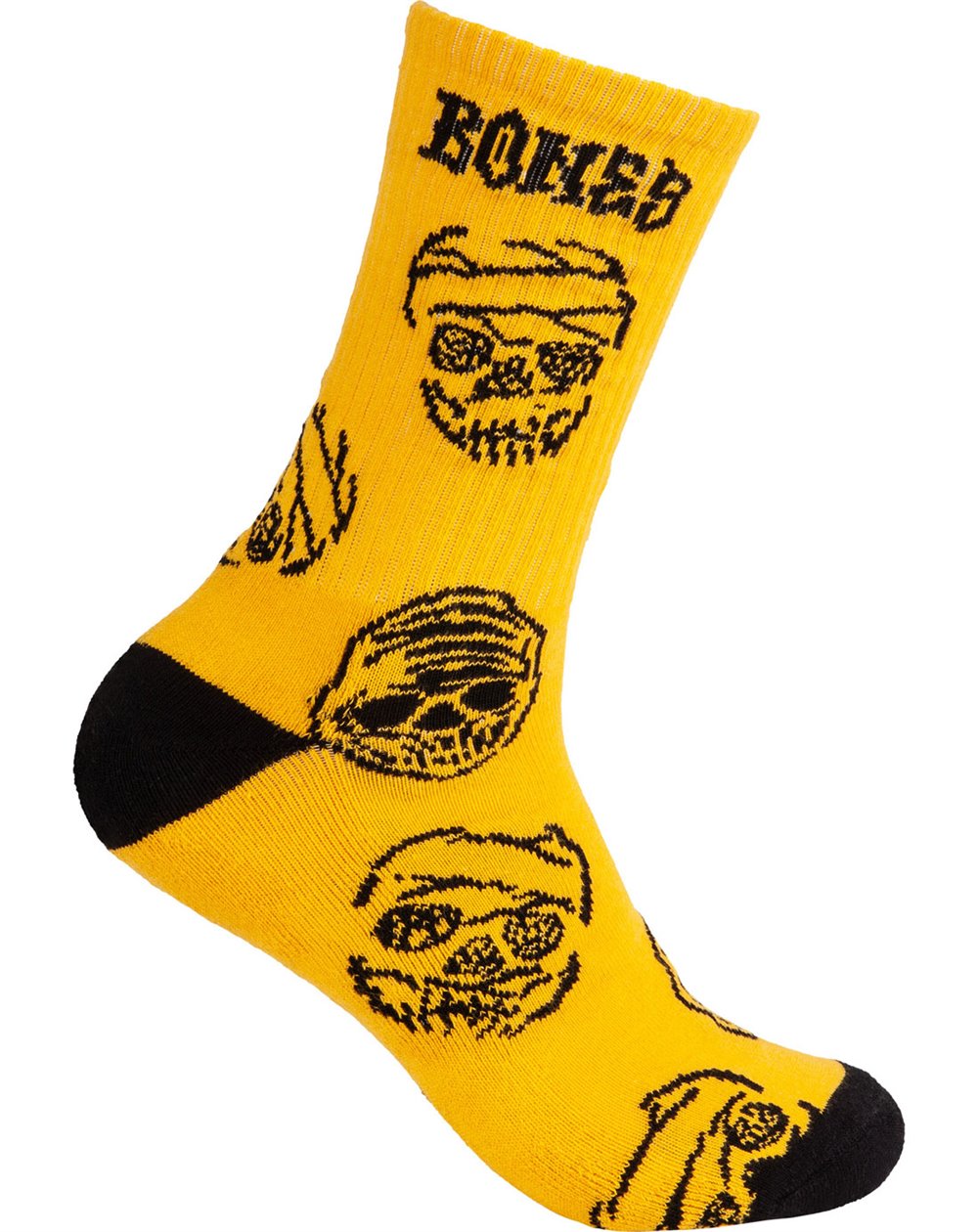 Bones Wheels Black & Gold Skate Socks (Gold)