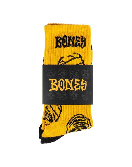 Bones Wheels Meias Skate Black & Gold (Gold)