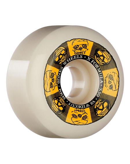 Bones Wheels Ruote Skate X-Formula V6 Wide-Cut Black & Gold 54mm 99A 4 pz