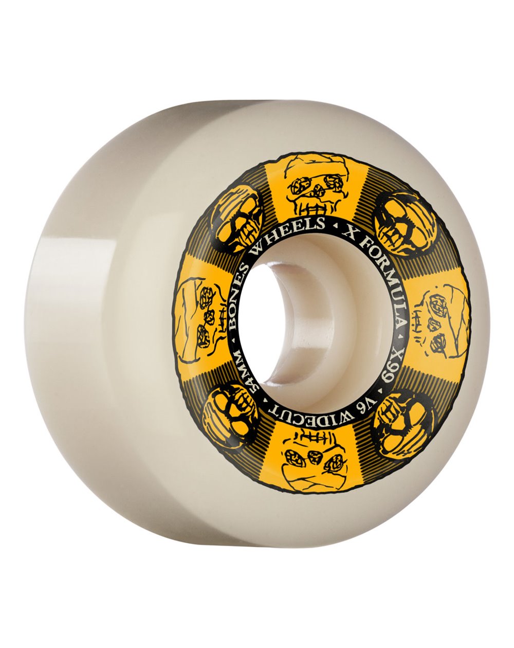 Bones Wheels Roues Skateboard X-Formula V6 Wide-Cut Black & Gold 54mm 99A 4 pc