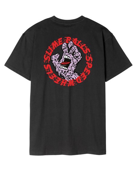 Santa Cruz Men's T-Shirt Slime Balls Hand (Black)
