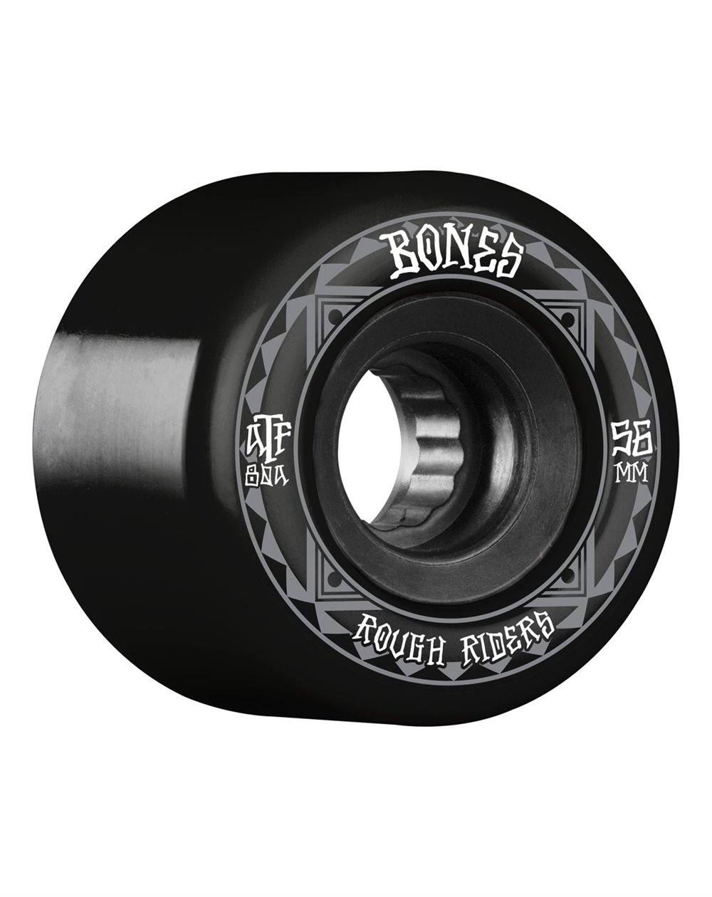 Bones Wheels Skateboard Wheels ATF Rough Rider Runners 56mm 80A (Black)