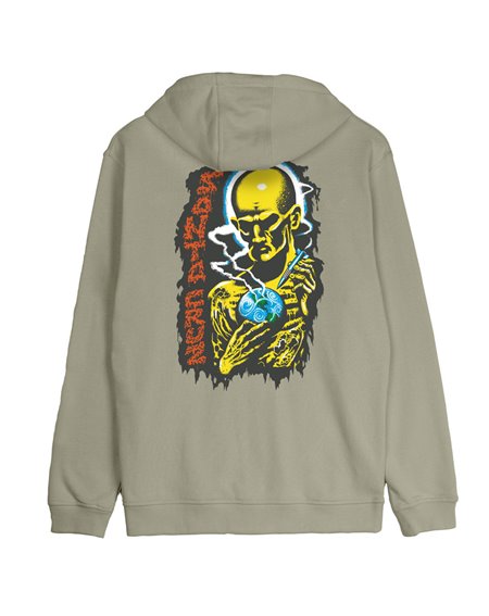 Santa Cruz Sudadera con Capucha y Cremallera Hombre Kendall Atomic (Stone Grey)