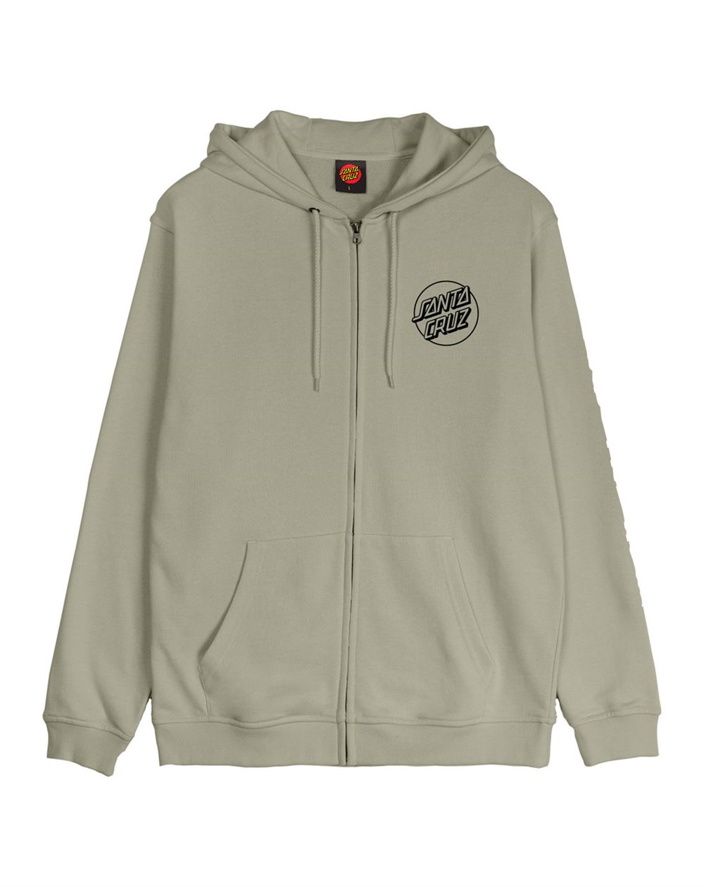 Santa Cruz Moleton com Capuz com Zíper Homem Kendall Atomic (Stone Grey)