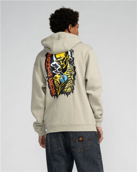 Santa Cruz Moleton com Capuz com Zíper Homem Kendall Atomic (Stone Grey)