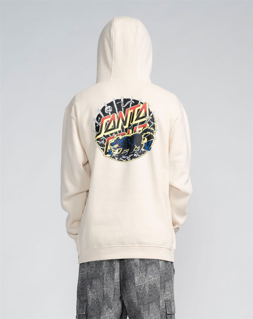 Santa Cruz Herren Kapuzenpullover Kendall Wolf Dot (Chalk)