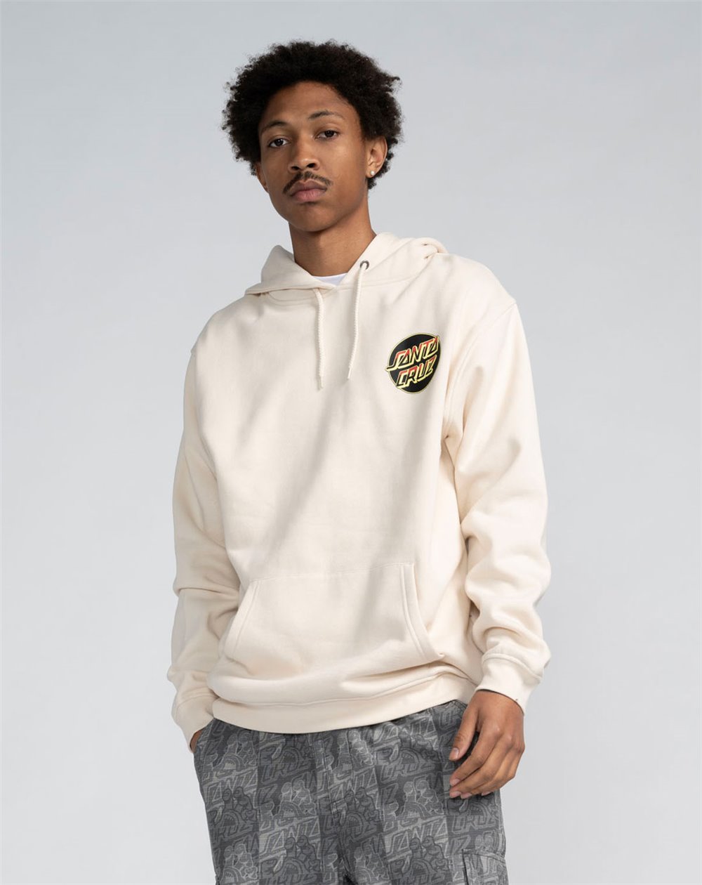Santa Cruz Sudadera con Capucha Hombre Kendall Wolf Dot (Chalk)