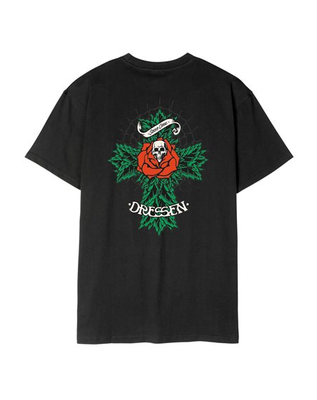 Santa Cruz T-Shirt Uomo Dressen Rose Cross 2 (Black)