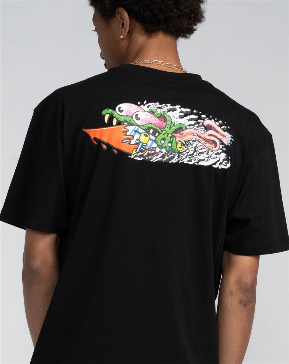 Santa Cruz Men's T-Shirt Meek Concrete Slasher (Black)