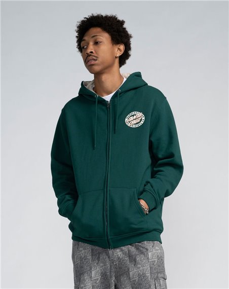 Santa Cruz Moleton com Capuz com Zíper Homem MFG Oval Dot (Rainforest)