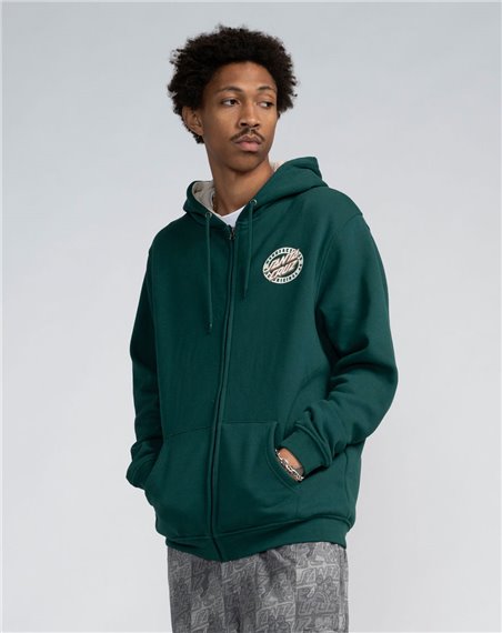 Santa Cruz Sweat à Capuche Zippée Homme MFG Oval Dot (Rainforest)