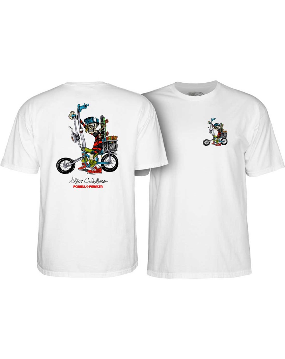 Powell Peralta T-Shirt Steve Caballero Chopper Bike (White)