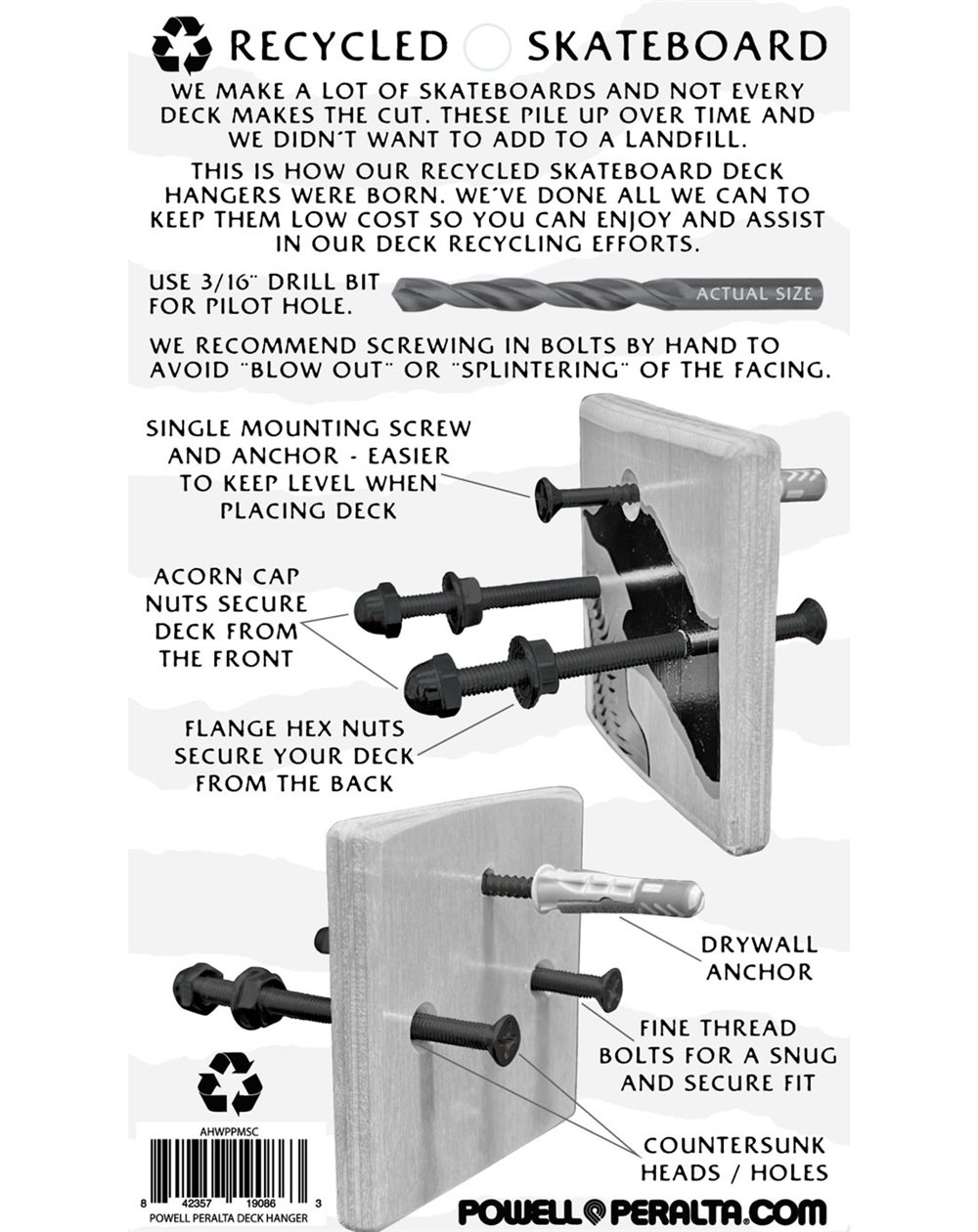 Powell Peralta Supporto da Parete per Skateboard Deck Hanger