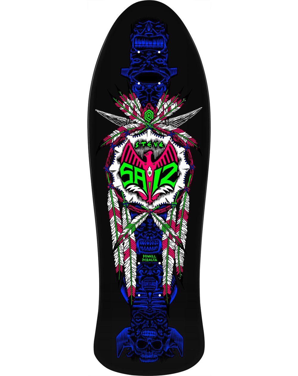 Powell Peralta Tabla Skateboard Steve Saiz Totem Reissue 10" (Blacklight)