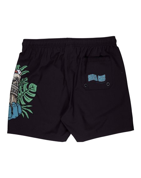 Santa Cruz Shorts da Mare Uomo Tiki Hand (Black)