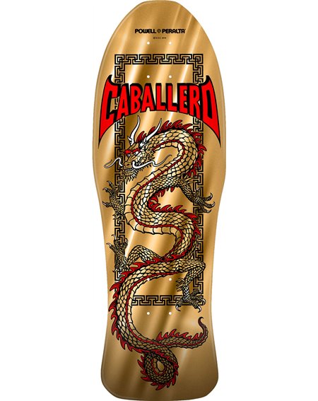 Powell Peralta Tabla Skateboard Steve Caballero Chinese Dragon Reissue 10" (Gold Foil)