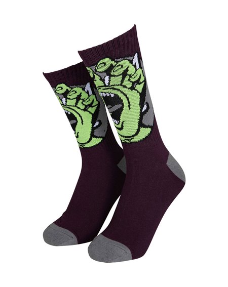 Santa Cruz Meias Skate Hand Dot (Dark Cherry)