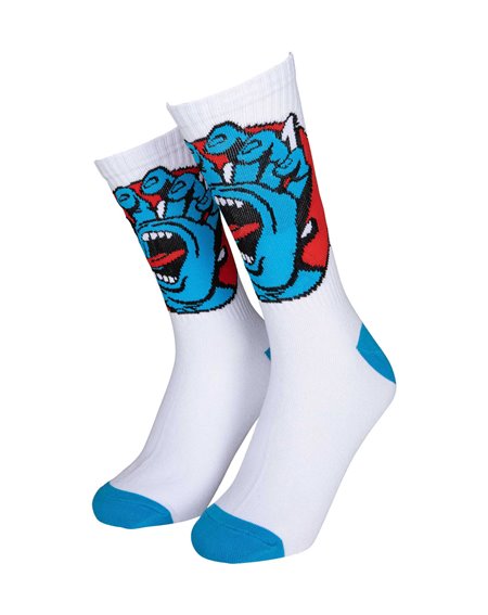 Santa Cruz Calzini Skate Hand Dot (White)