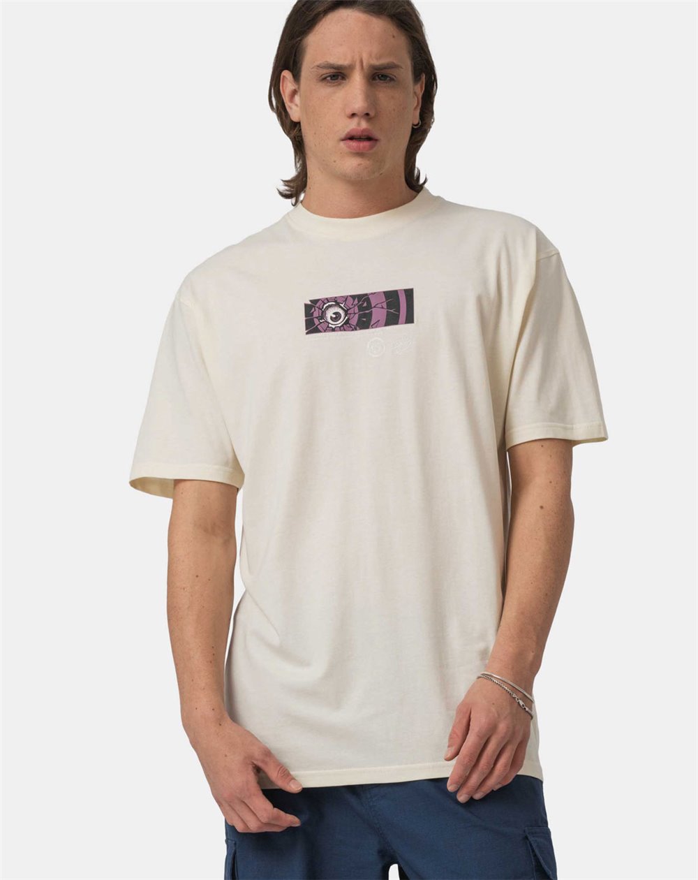 Santa Cruz T-Shirt Homme Roskopp Dissect Strip (Unbleached Cotton)