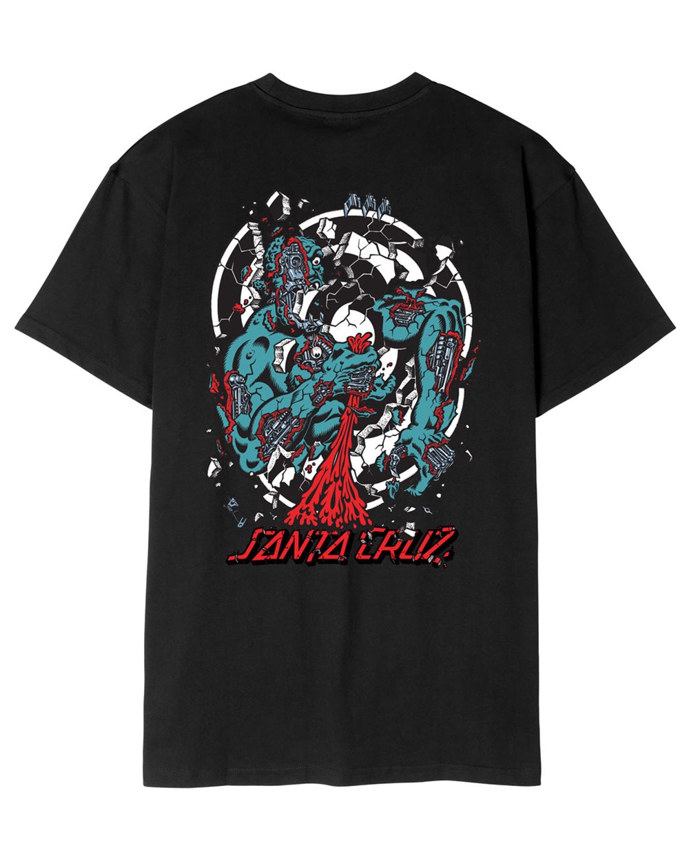 Santa Cruz Men's T-Shirt Roskopp Dissect Strip (Black)