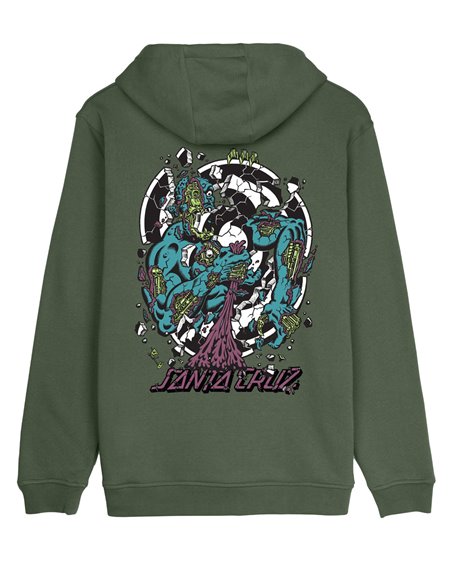 Santa Cruz Felpa con Cappuccio Uomo Roskopp Dissect Strip (Dark Moss)