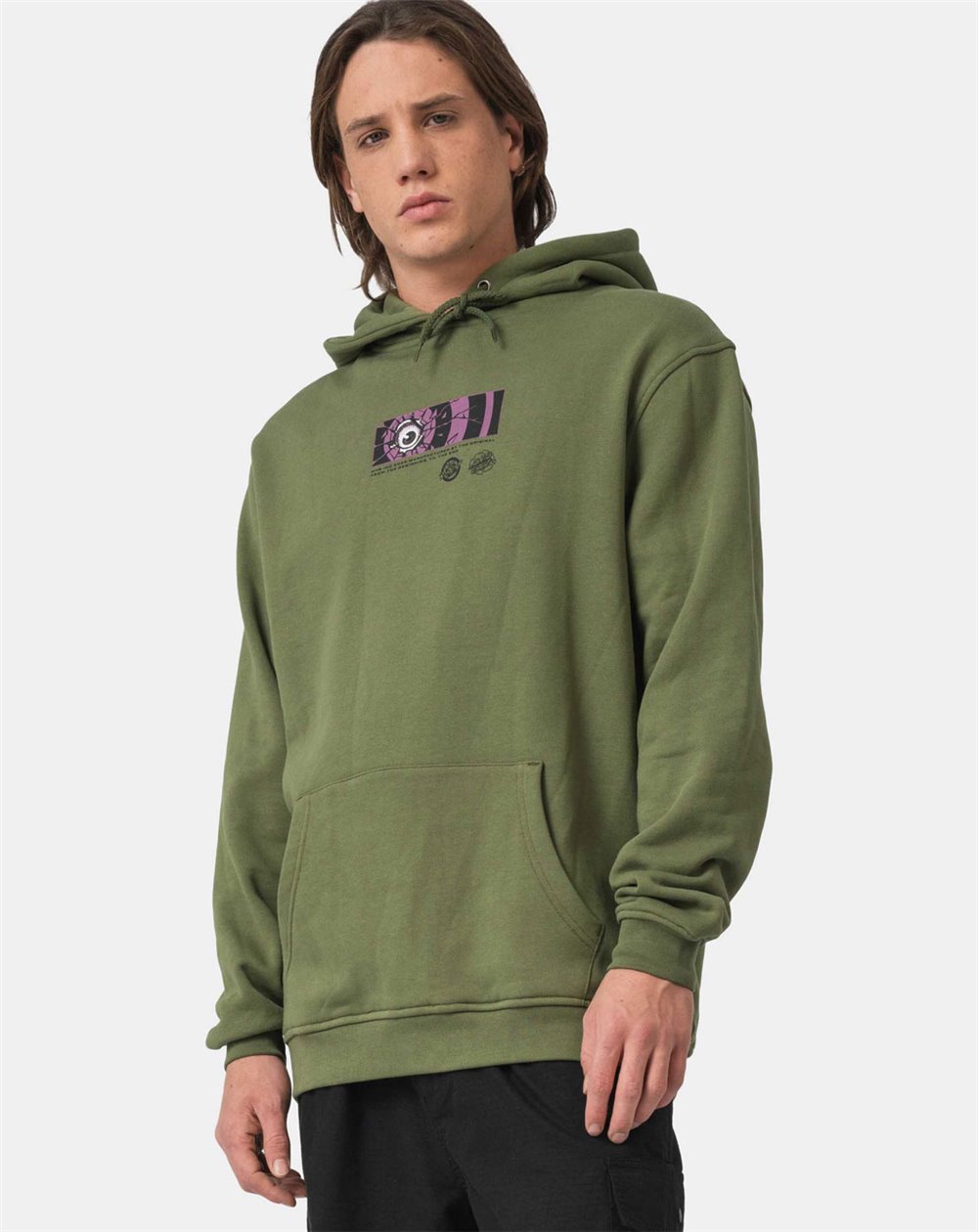 Santa Cruz Sweat à Capuche Homme Roskopp Dissect Strip (Dark Moss)