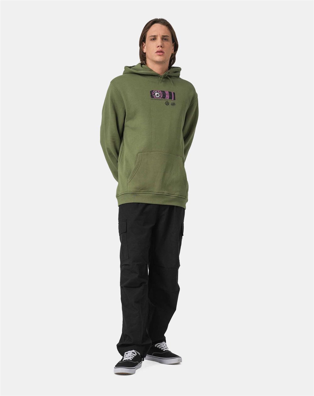 Santa Cruz Men's Hoodie Roskopp Dissect Strip (Dark Moss)