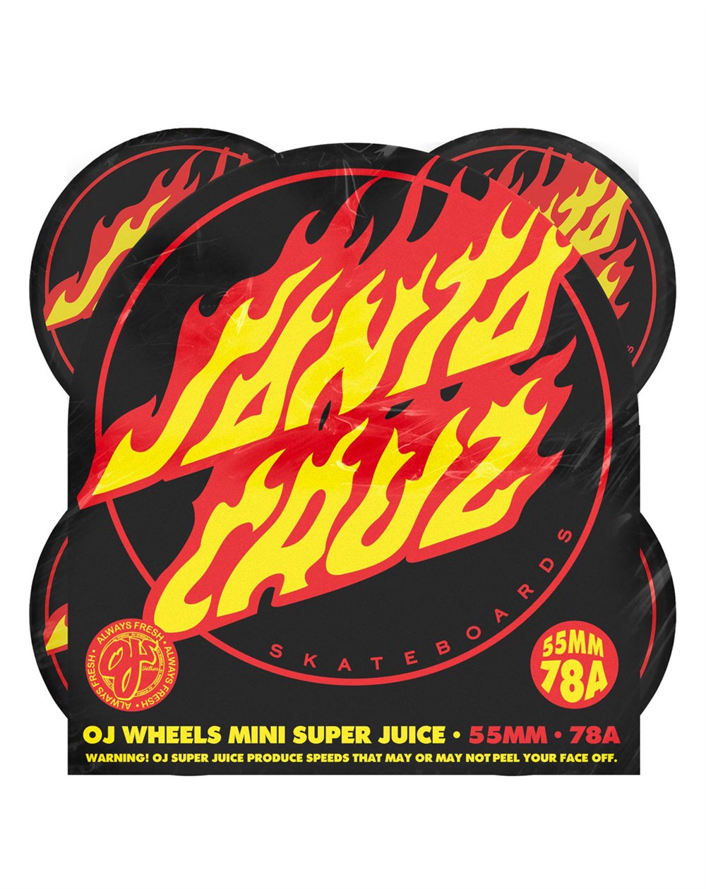 OJ Ruedas Skate Mini Super Juice Flame Dot 55mm 78A 4 piezas