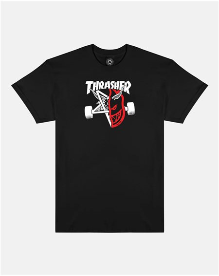 Thrasher Camiseta Homem Thrasher x Spitfire Thrash & Burn (Black)
