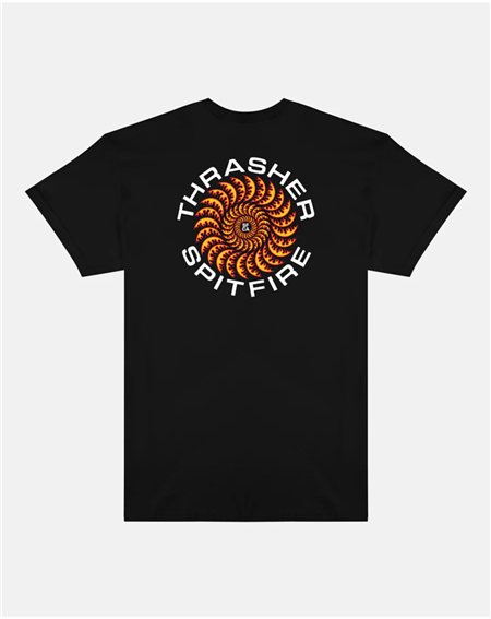 Thrasher Camiseta Hombre Thrasher x Spitfire Classic Swirl (Black)