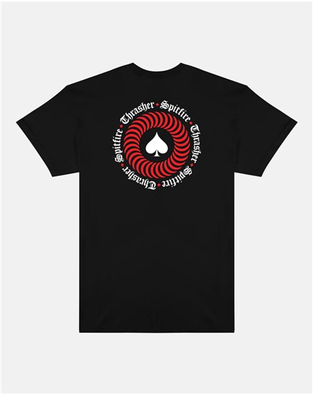Thrasher T-Shirt Uomo Thrasher x Spitfire The End Oath (Black)