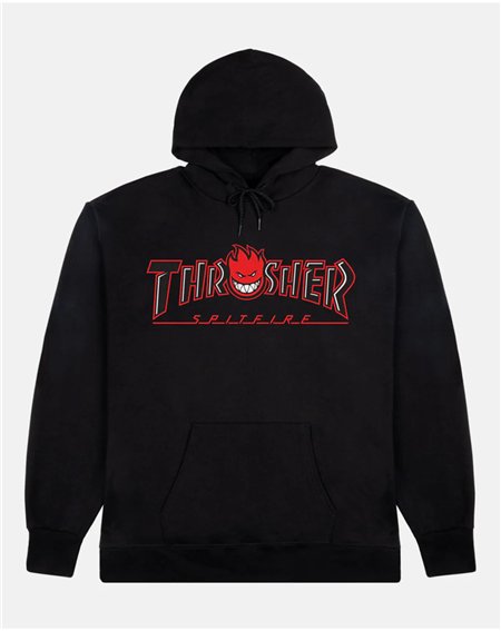 Thrasher Sudadera con Capucha Hombre Thrasher x Spitfire Big Head Outline (Black)