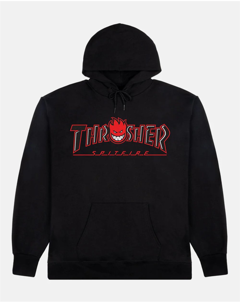 Thrasher Moleton com Capuz Homem Thrasher x Spitfire Big Head Outline (Black)
