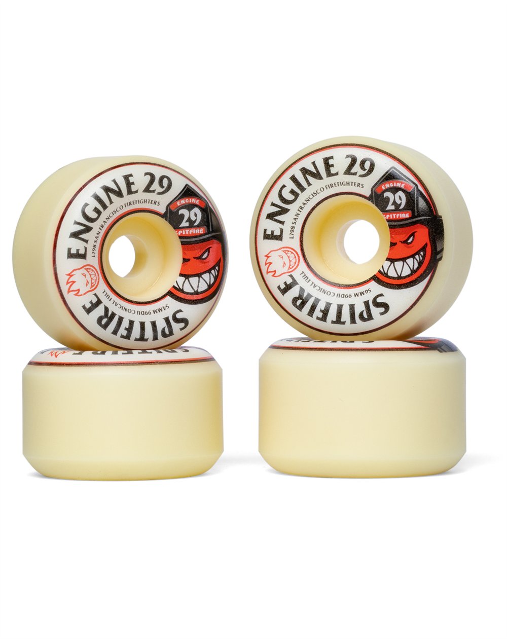 Spitfire Skateboard Wheels Formula Four Conical Full (Spitfire x Engine 29) 54mm 99A pack of 4