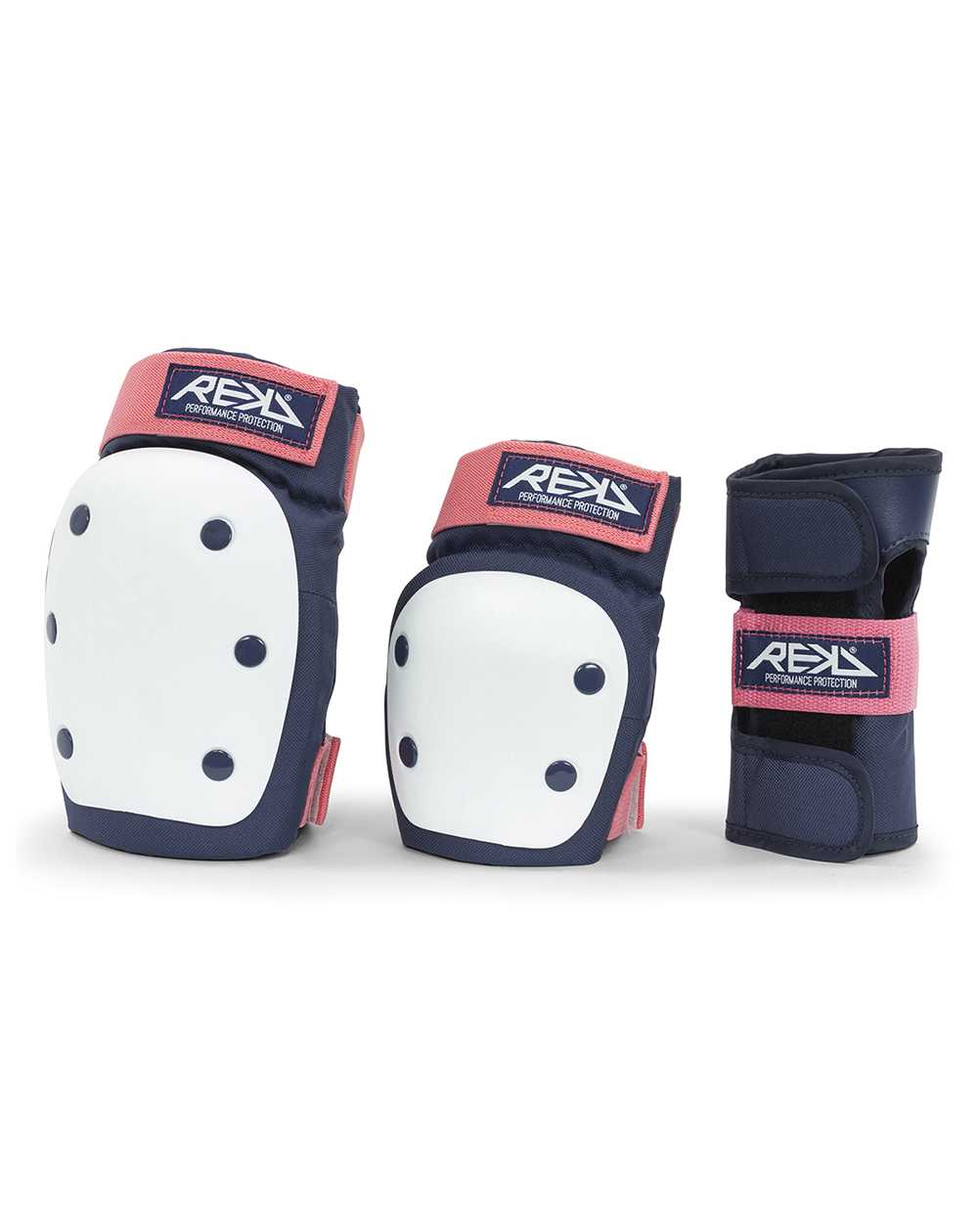 Rekd Protection Heavy Duty Skateboard Pad Set Blue/Pink