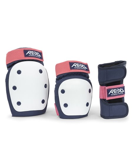 Rekd Protection Heavy Duty Skateboard Pad Set Blue/Pink