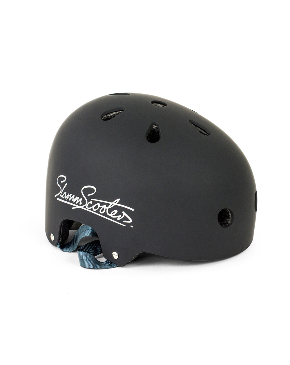 Slamm Scooters Logo Skateboard Helmet Black