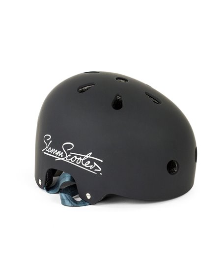 Slamm Scooters Logo Skateboard Helmet Black