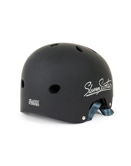 Slamm Scooters Logo Skateboard Helmet Black