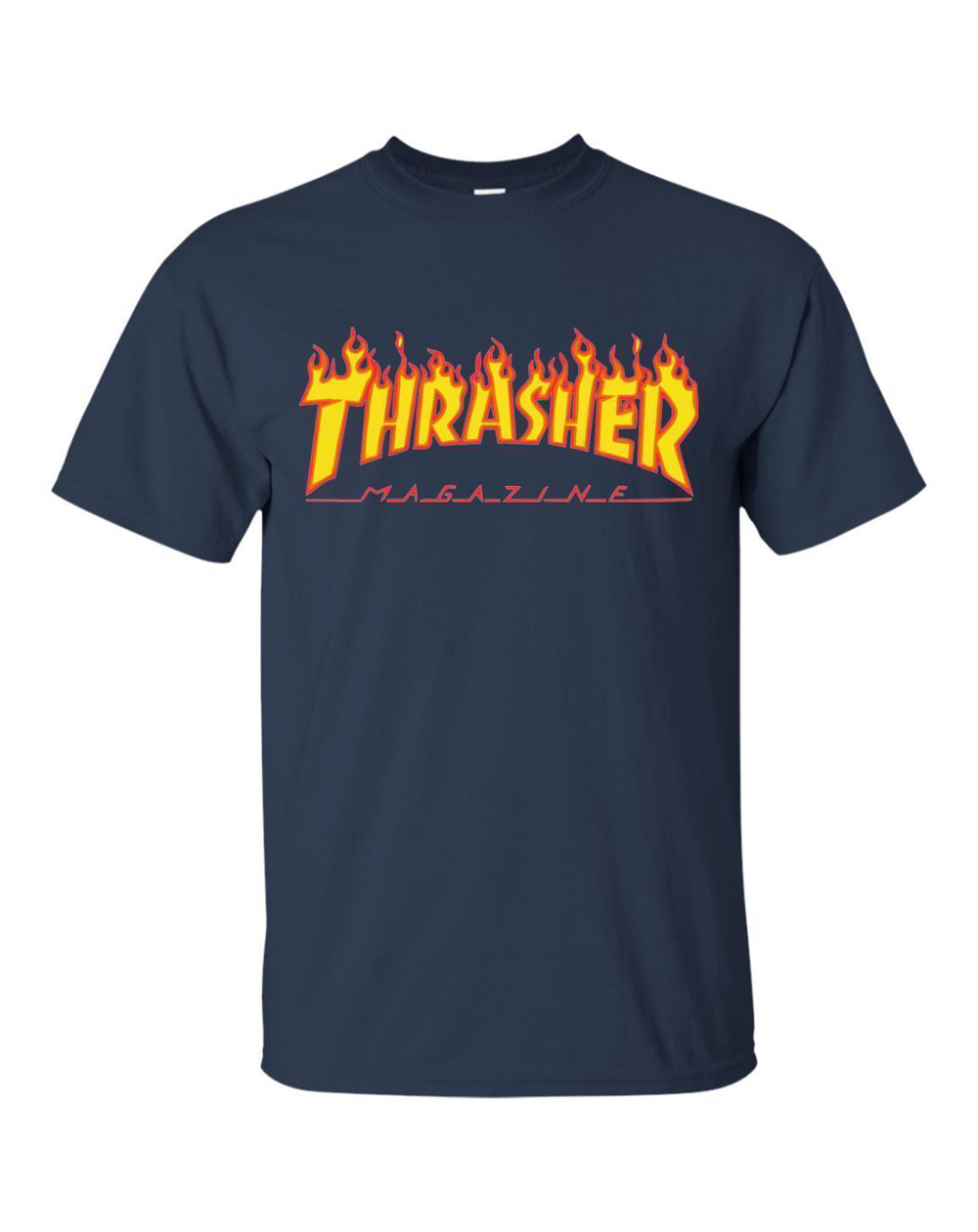 Thrasher Flame Camiseta para Hombre Navy