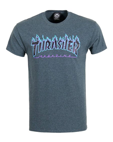 Thrasher Flame T-Shirt Uomo Dark Heather