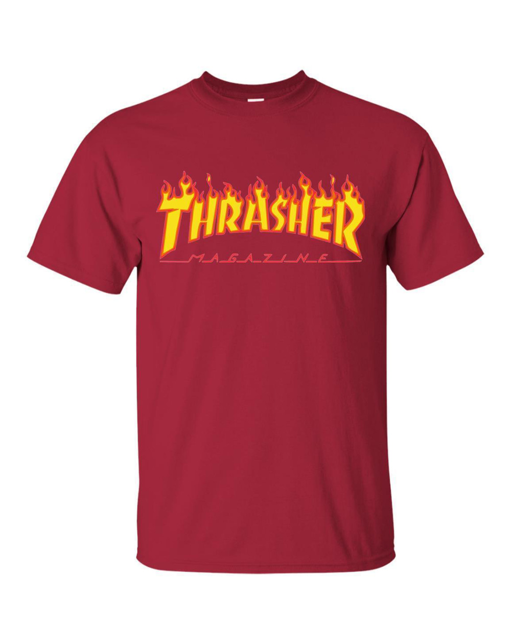 Thrasher Flame Camiseta para Hombre Cardinal