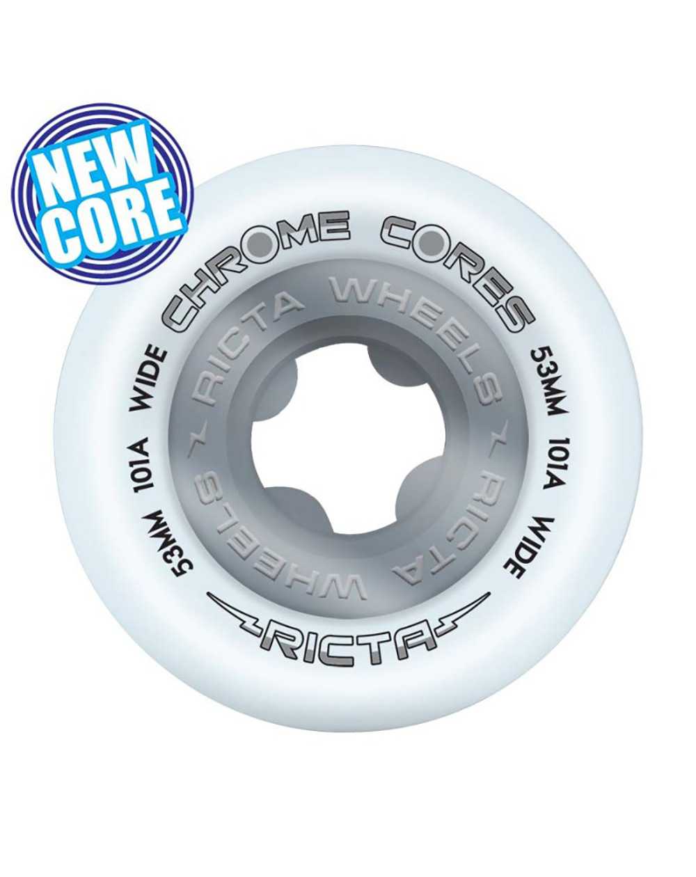 Ricta Chrome Cores Wide 53mm Skateboard Wheels pack of 4