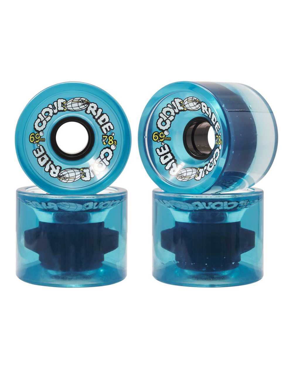 Cloud Ride 69mm Longboard Wheels Clear Blue